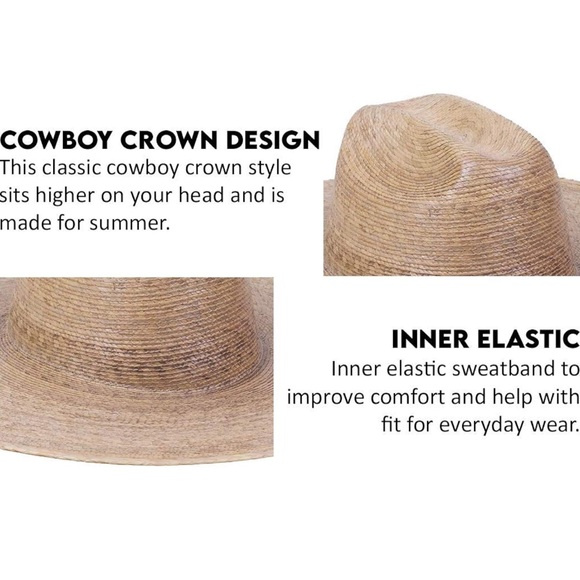 Lack Of Color Straw Cowboy Crown Fedora in Natural Beige - Picture 3 of 5